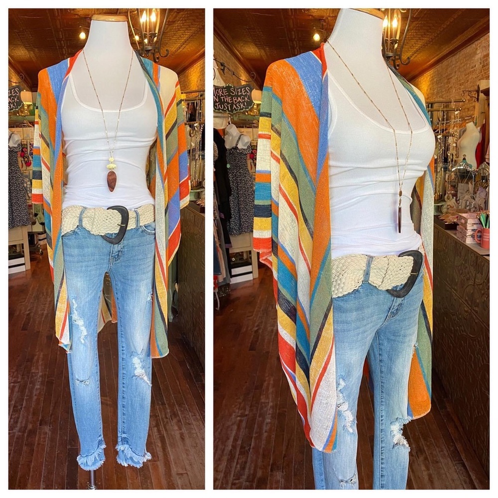 Bold striped Kimono one size